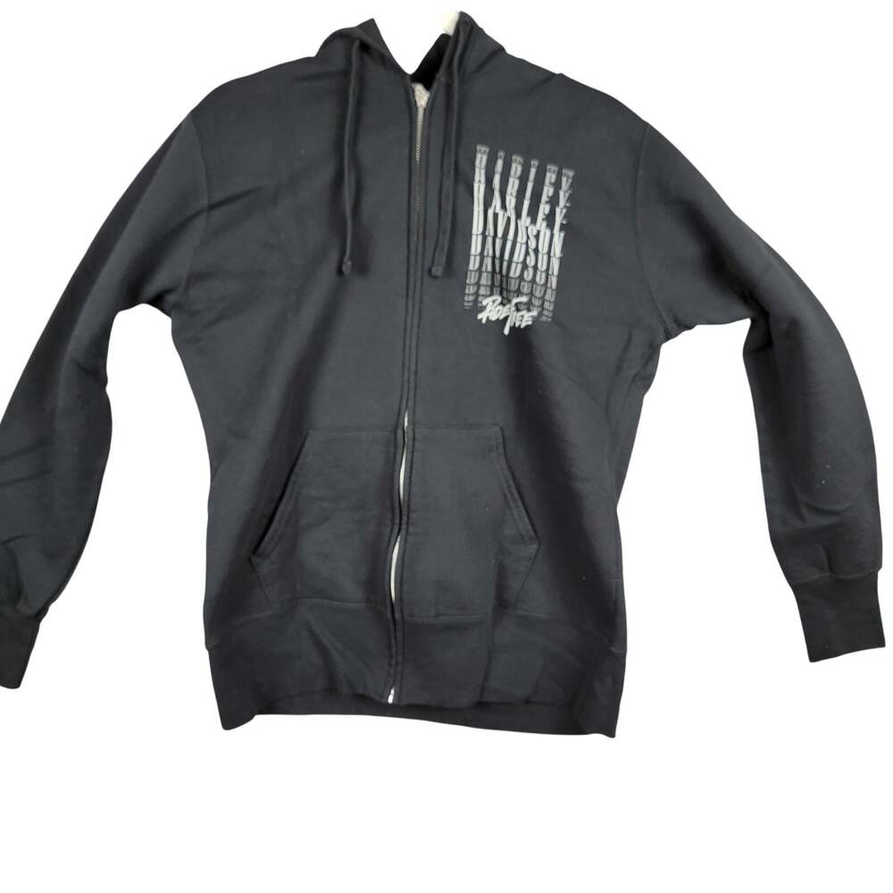 Harley-Davidson Avalanche Golden Colorado Full Zip Hoodie Mens XL Black Winged
